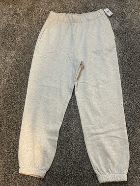 Kids Light Gray Elastic Waist Jogger Sweatpants